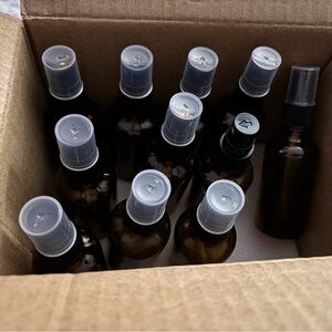 Amber Glass Spray Bottles - Set of 11, 2oz Each